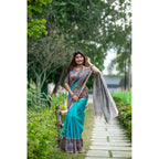 Seduva Women's Faux_Tussar Geometric_Print Saree With Unstitched Blouse 5.5Mtr (Rama_Green)