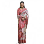 Seduva Women's Faux_Tussar Floral Jal With Patola Print Saree With Unstitched Blouse 5.5Mtr (Maroon)