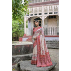 Seduva Women's Faux_Tussar Floral Jal With Patola Print Saree With Unstitched Blouse 5.5Mtr (Maroon)