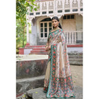 Seduva Women's Faux_Tussar Floral Jal With Patola Print Saree With Unstitched Blouse 5.5Mtr (Teal)