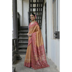 Seduva Women's Faux_Tussar Ikat Saree With Unstitched Blouse 5.5Mtr (Rust)