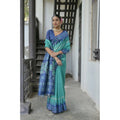 Seduva Women's Faux_Tussar Ikat Saree With Unstitched Blouse 5.5Mtr (Sea_Green)