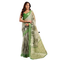 Seduva Women's Faux Linen Printed Ready to wear Saree With Unstitched Blouse 5.5Mtr (Light_Green)