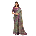 Seduva Women's Faux Linen Printed Ready to wear Saree With Unstitched Blouse 5.5Mtr (Multicolor)