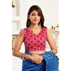 Seduva Women's Faux Linen Floral Print Ready to wear Saree With Unstitched Blouse 5.5Mtr (Blue)