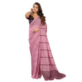 Seduva Women's Faux Linen Geometric Ready to wear Saree With Unstitched Blouse 5.5Mtr (LightPink)