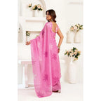 Seduva Women's Faux Linen Floral Ready to wear Saree With Unstitched Blouse 5.5Mtr (Light_Pink)