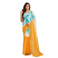 Seduva Women's Faux Linen Abstract Print Ready to wear Saree With Unstitched Blouse 5.5Mtr (Multicolor)