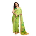 Seduva Women's Faux Linen Floral Print Ready to wear Saree With Unstitched Blouse 5.5Mtr (Green)