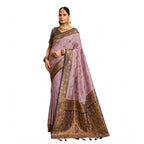 Seduva Women's Silk Blend Booti Work Ready to wear Saree With Unstitched Blouse 5.5Mtr (Lavender)