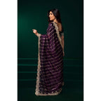 Seduva Women's Net Sequence Saree With Unstitched Blouse 5.5Mtr (Wine)
