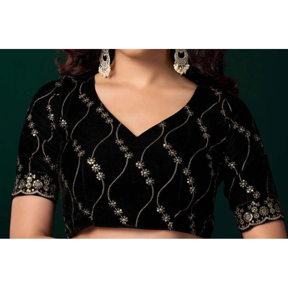 Seduva Women's Net Sequence Saree With Unstitched Blouse 5.5Mtr (Wine)