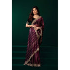 Seduva Women's Net Sequence Saree With Unstitched Blouse 5.5Mtr (Maroon)