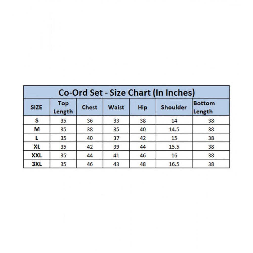 Seduva Women's Polyester Colour Blocking 3-4th Sleeve Co-Ord Set (Multicolor)
